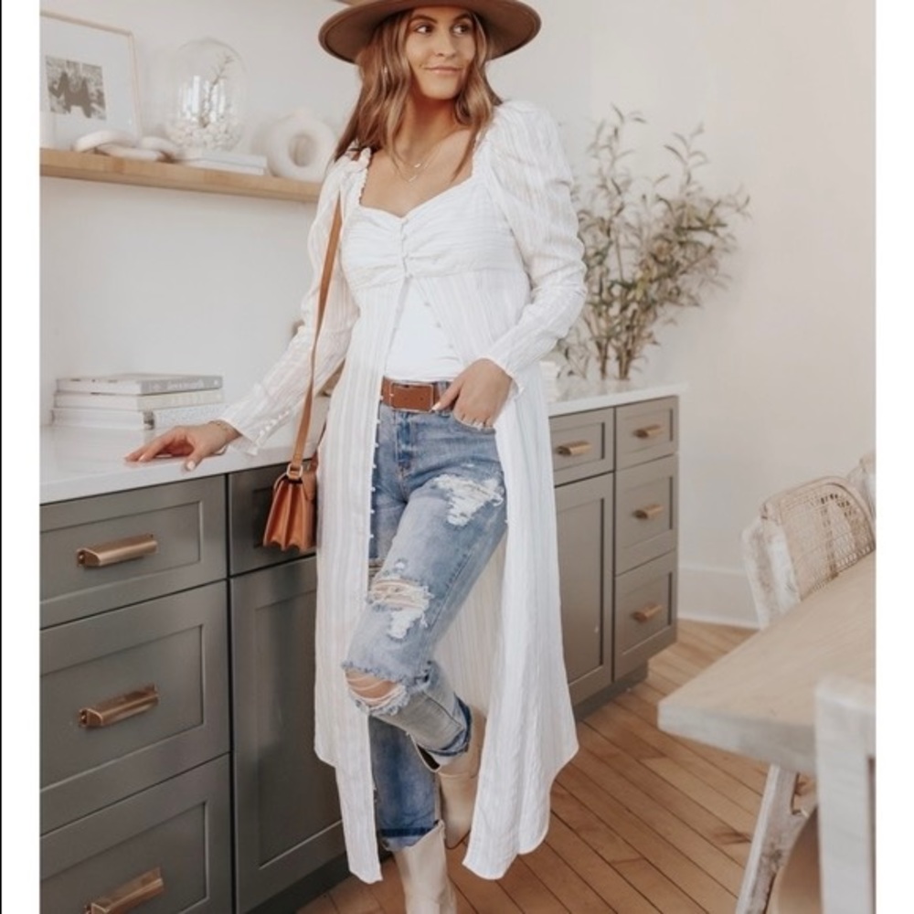 Free People Luna Maxi Top / Dress in Painted White